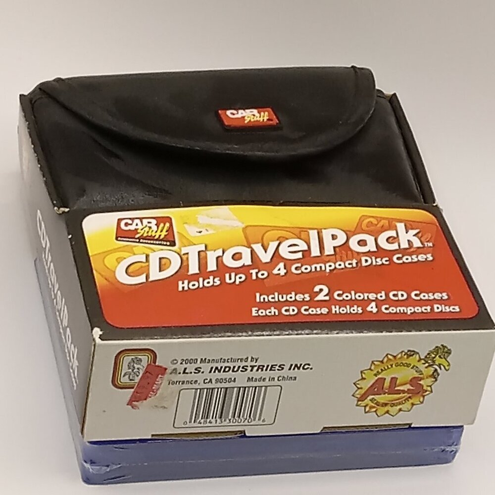 CD Travel Pack CASE Black Vinyl w/Bonus Plastic Cases Old Stock Vintage 2000